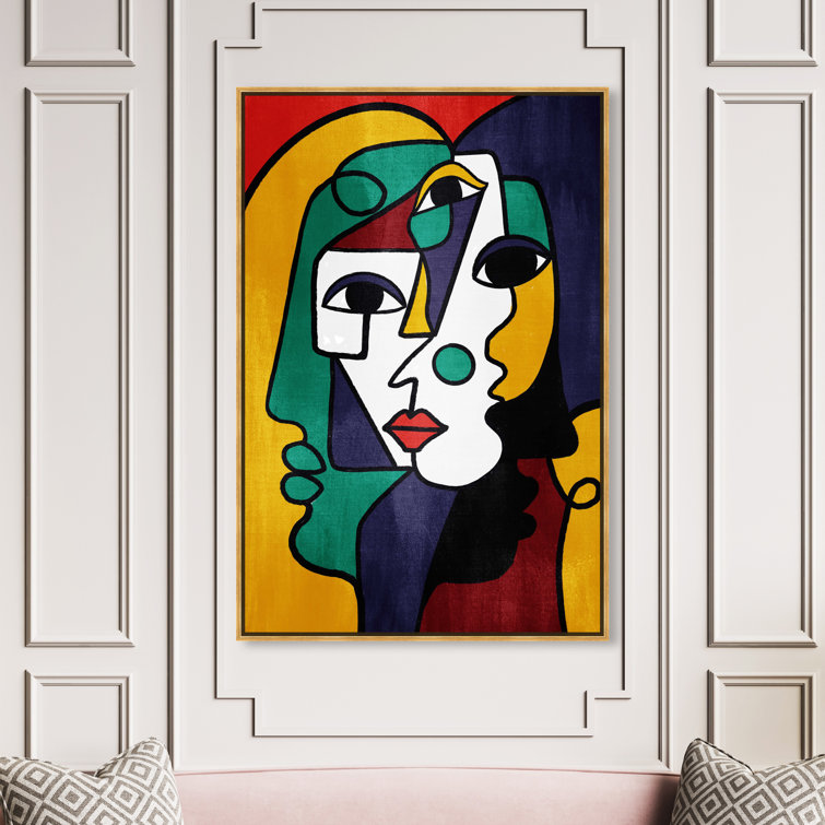 Three Parts Face Framed On Canvas by Oliver Gal Painting